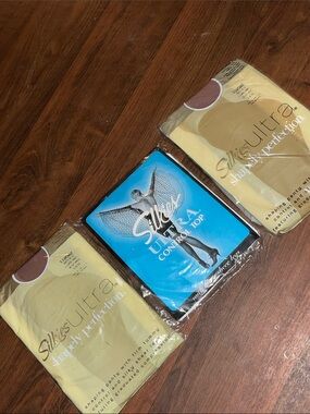 Vintage 2003 Silkies Control Top Shapely Perfect Pantyhose Set of 3 Queen XL